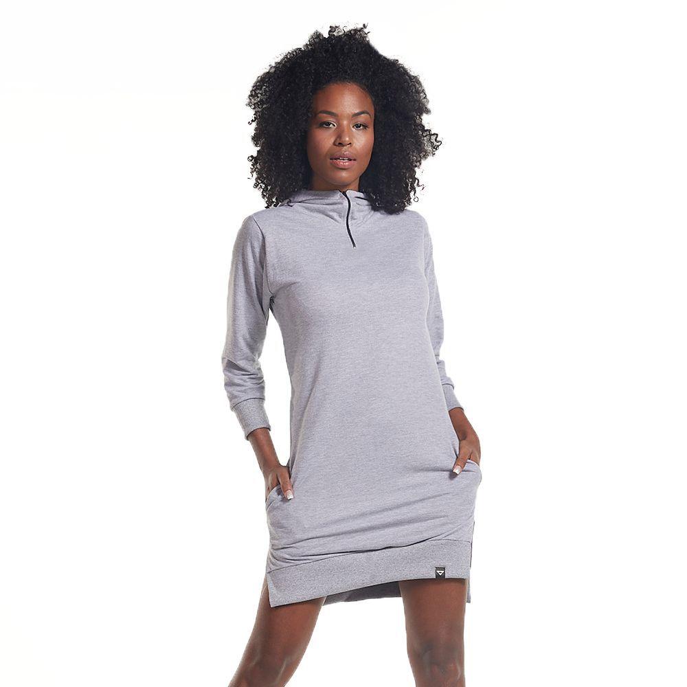 long sweater dress with moletom com capuz
