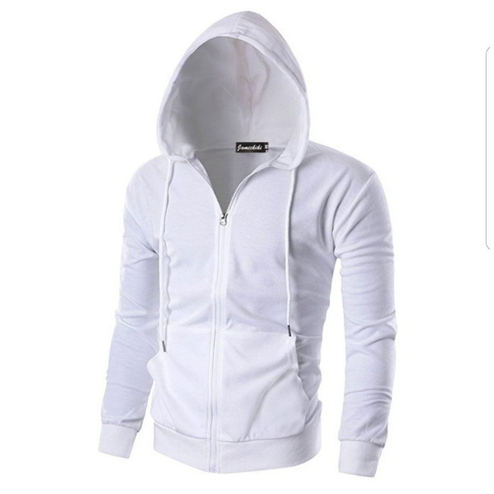 mens white zip up moletom com capuz