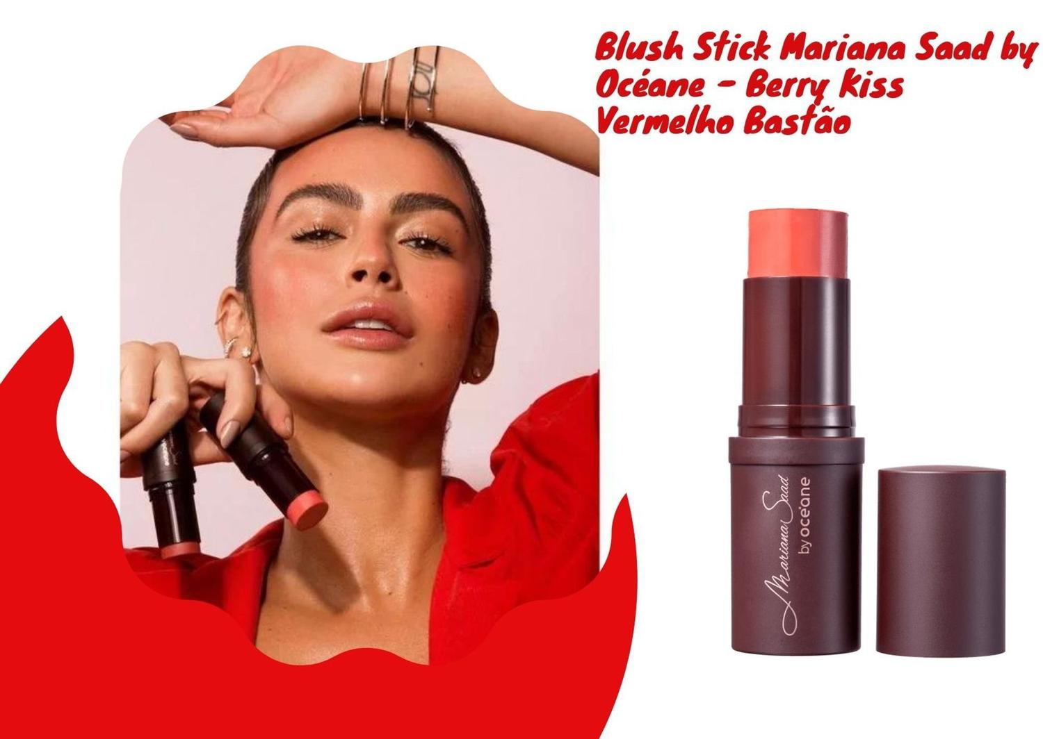 Blush Stick Mariana Saad by Océane Berry Kiss Vermelho Bastão