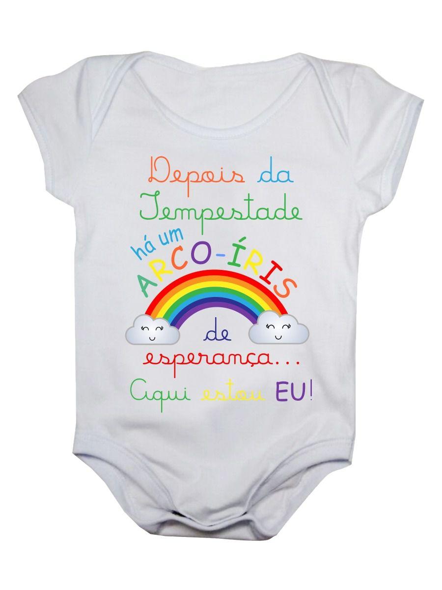 Body Bebe Arco Iris De Esperanca Bodie Aqui Estou Calupa Body Para Bebes Magazine Luiza