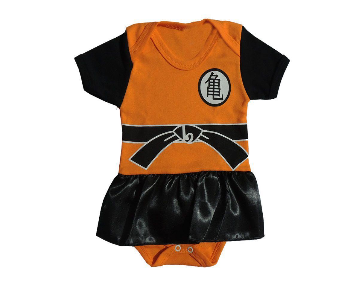 Body Bebe Menina Manga Curta Dragon Ball Com Saia Manu Kids Body Feminino Magazine Luiza