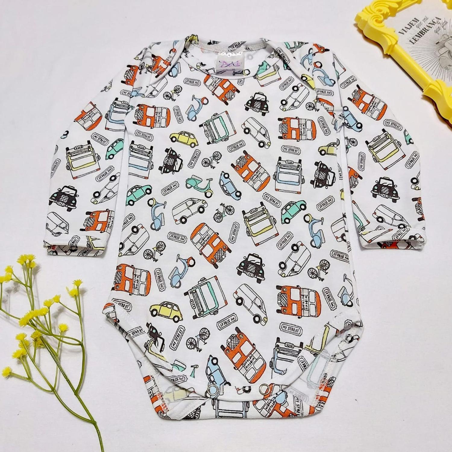 Body Manga Longa Para Bebe Body Inverno Roupa De Bebe M 4 6 Meses Carros Mk Pijamas Body Para Bebes Magazine Luiza