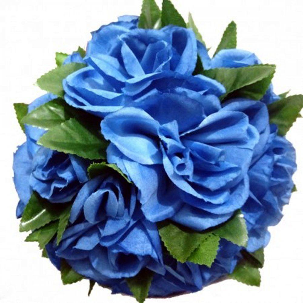 Bola buchinho artificial rosas com folhas 18cm - azul royal - H8 Decor -  Plantas Artificiais - Magazine Luiza