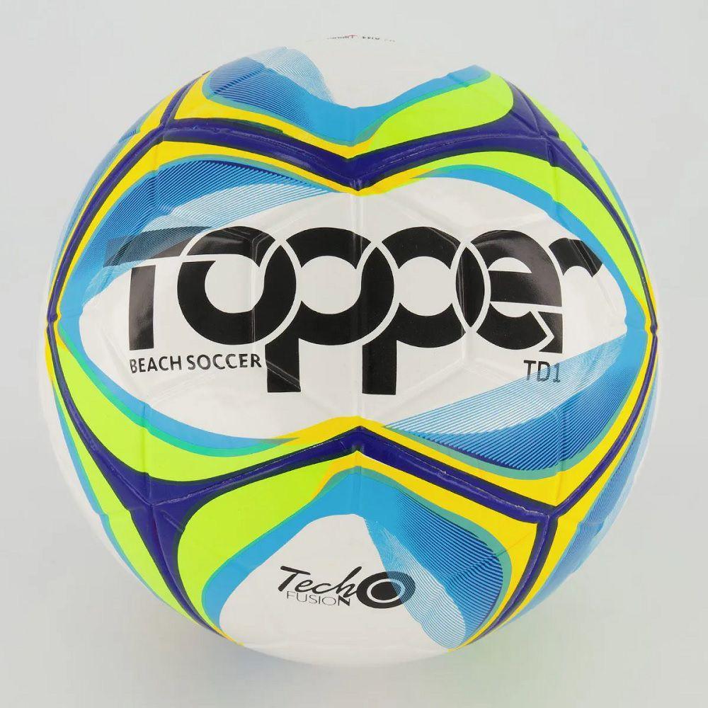 Bola De Futebol De Praia Topper Beach Soccer Td1 Branca Azul Bola De Futebol Magazine Luiza
