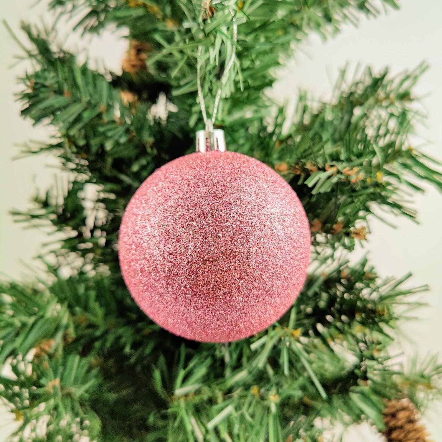 Bola De Natal Rosa Glitter 8cm Para Árvore 6 Peças - Inigual - Bola de Natal  - Magazine Luiza