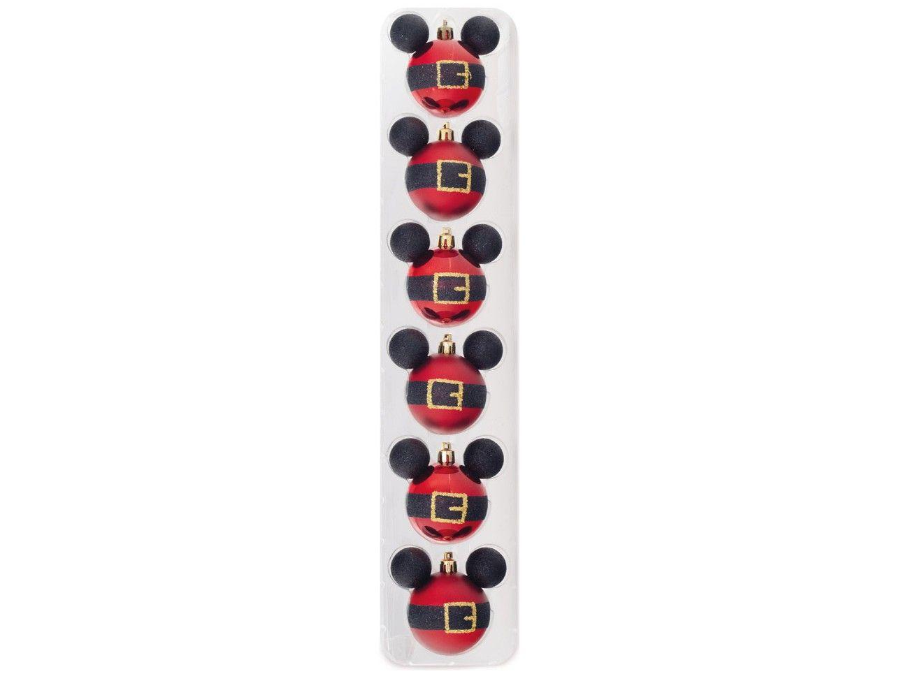 Bola de Natal Vermelho e Preto 6cm 6 Unidades 