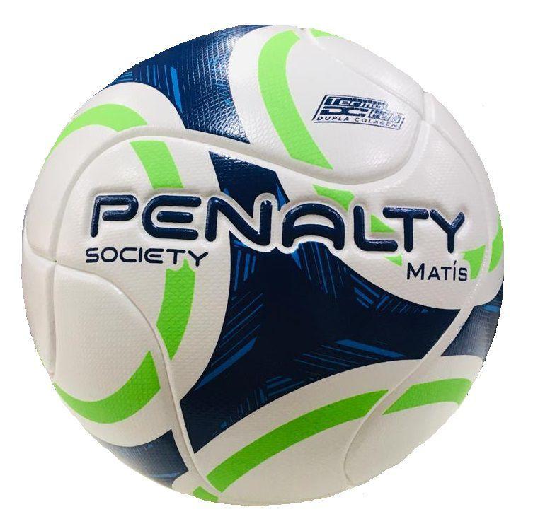 Bola Society Penalty Matís IX - Branco/ Azul/ Verde - Bola de Futebol Society - Magazine Luiza