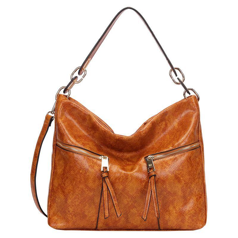 brown leather hobo bolsa
