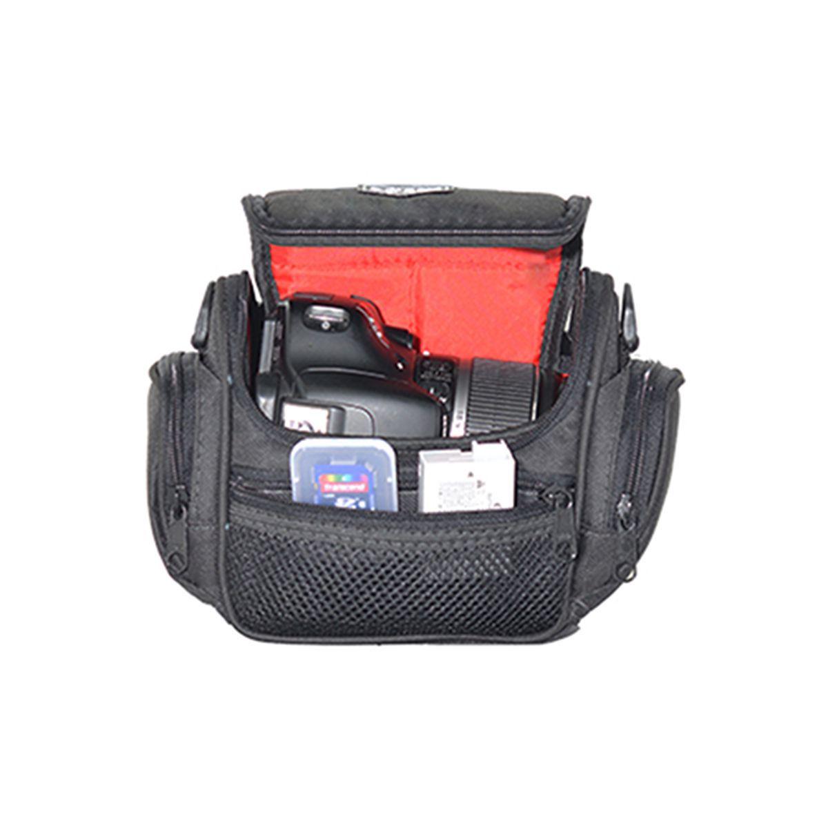 black designer camera bolsa
