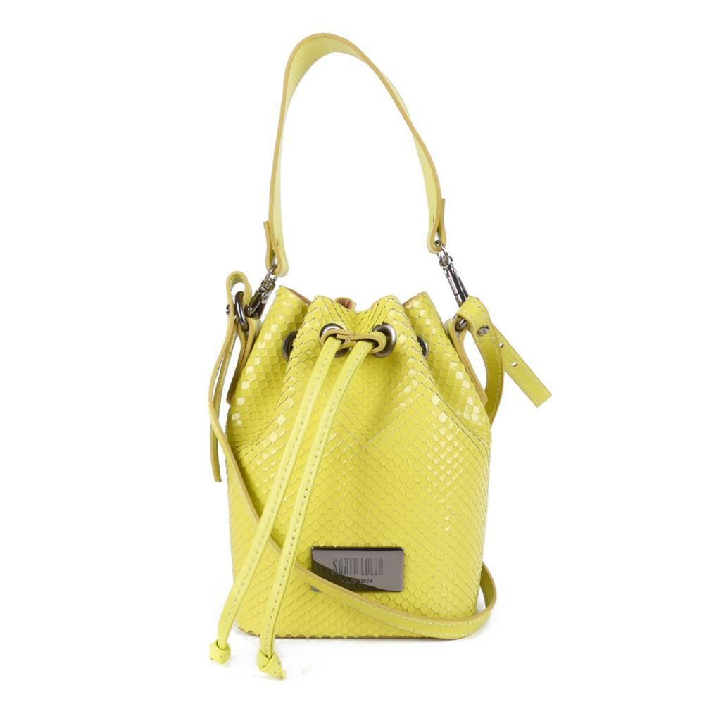 white mini bucket bolsa