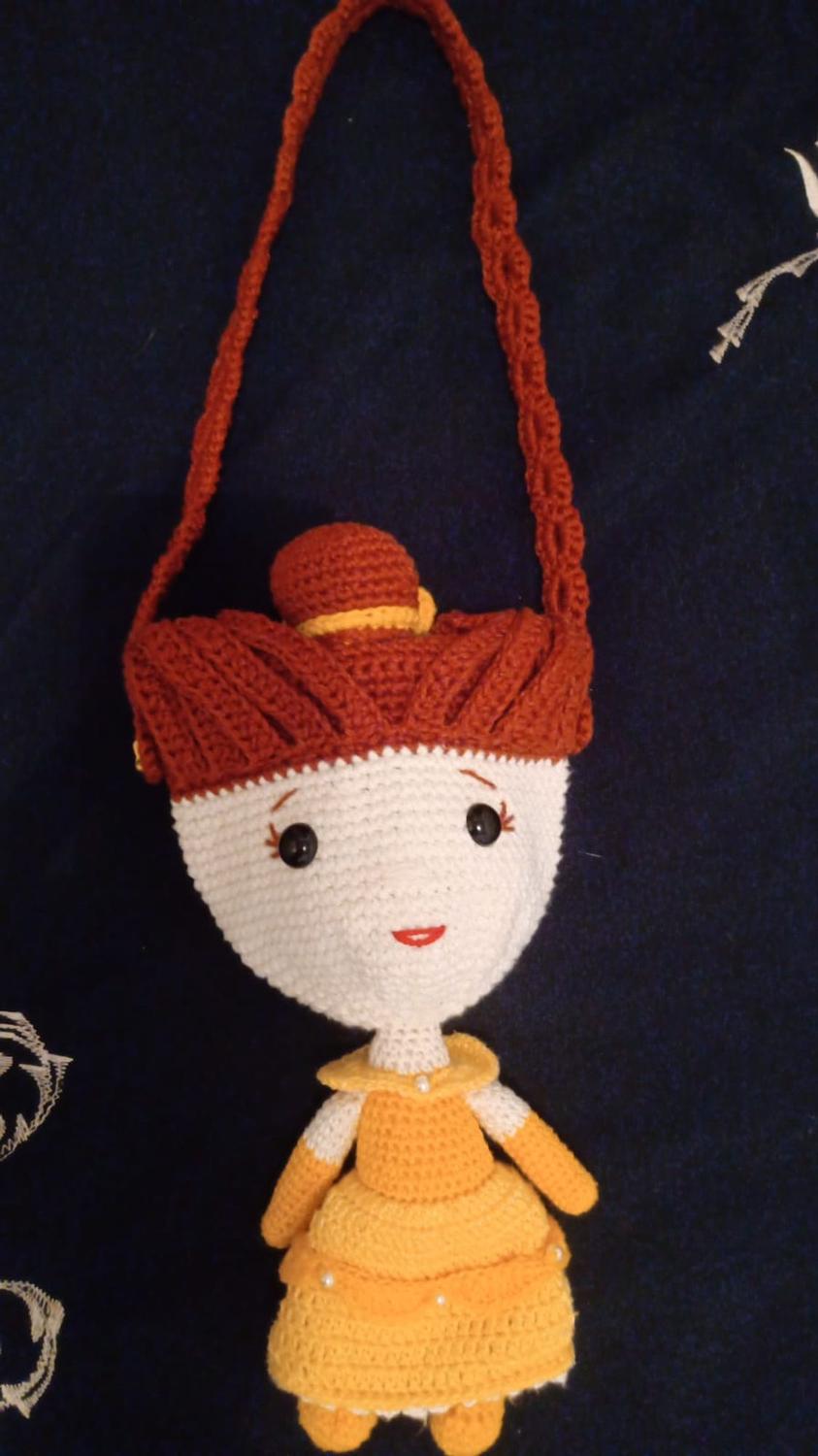 crochet doll bolsa