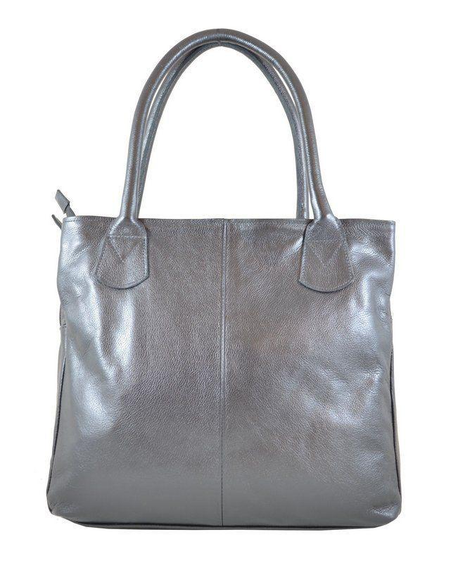 grey leather bolsa