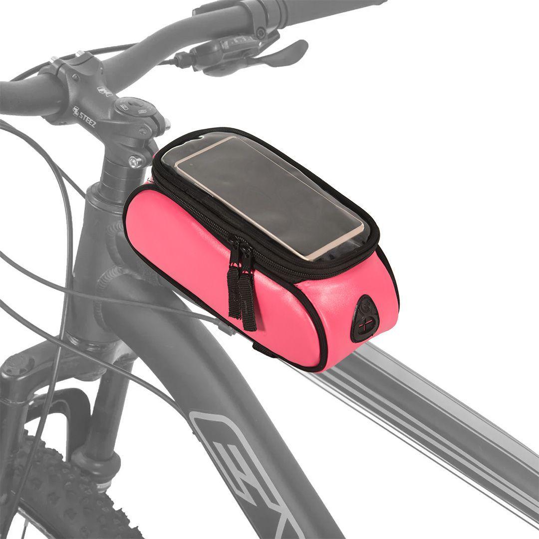 pink saddle bolsa bike
