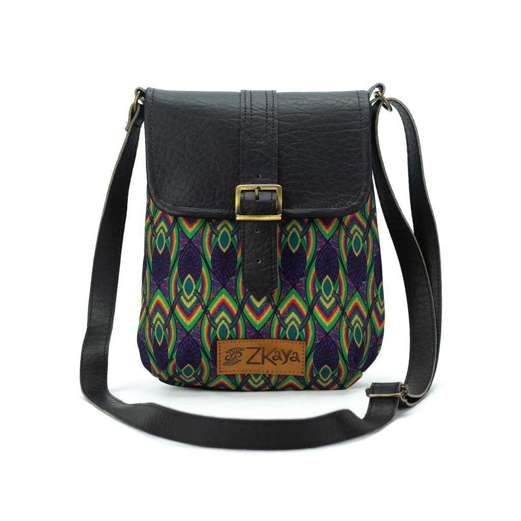black foldover crossbody bolsa