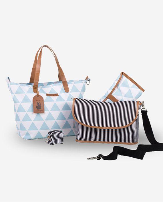 home printed bolsa tag indigo