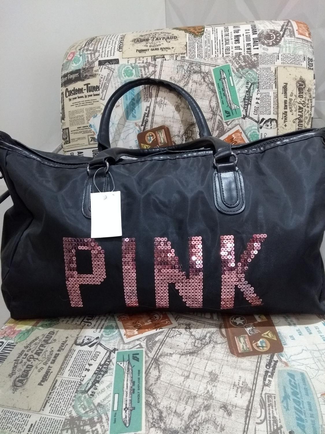 pink and silver bolsa