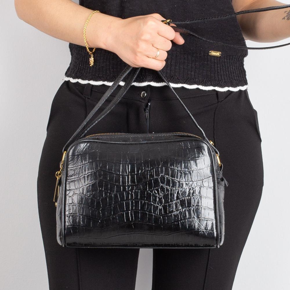 black croc effect bolsa