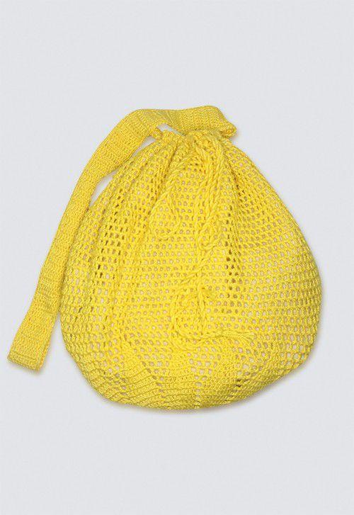 knitted drawstring bolsa
