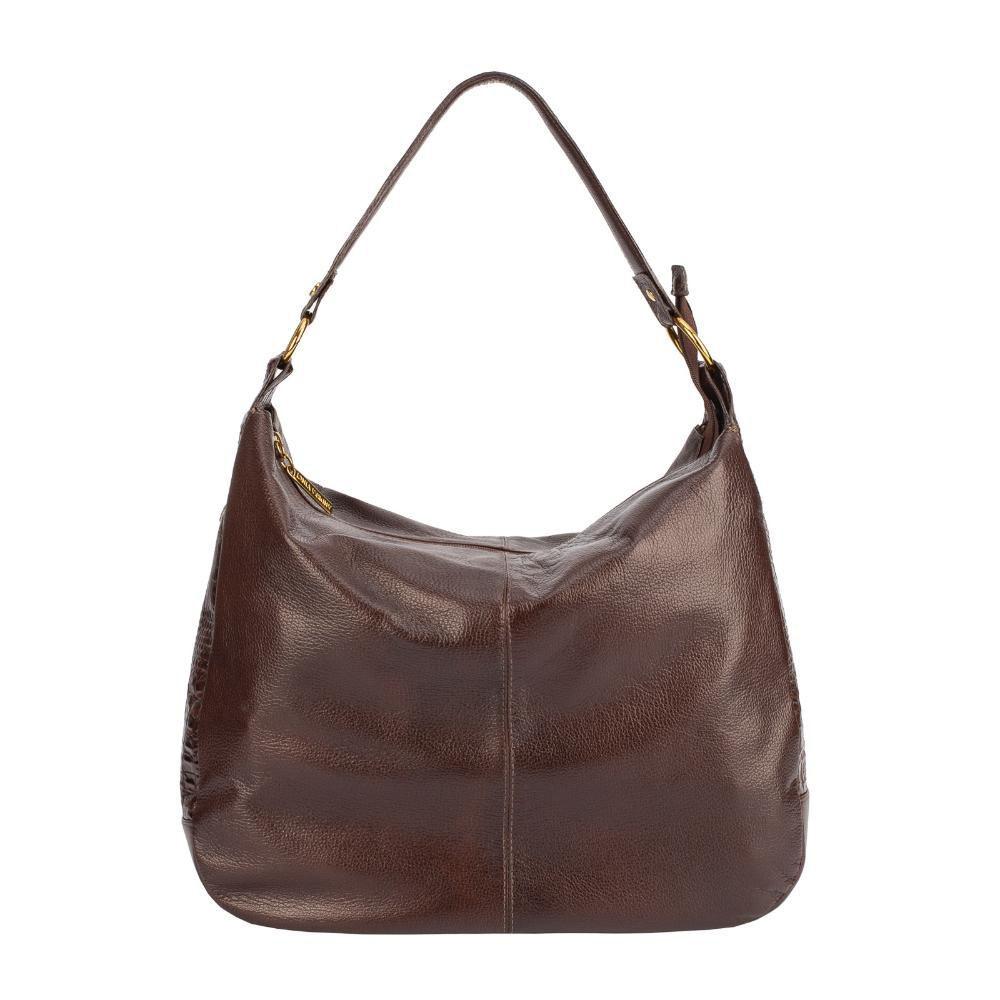 dark brown leather bolsa