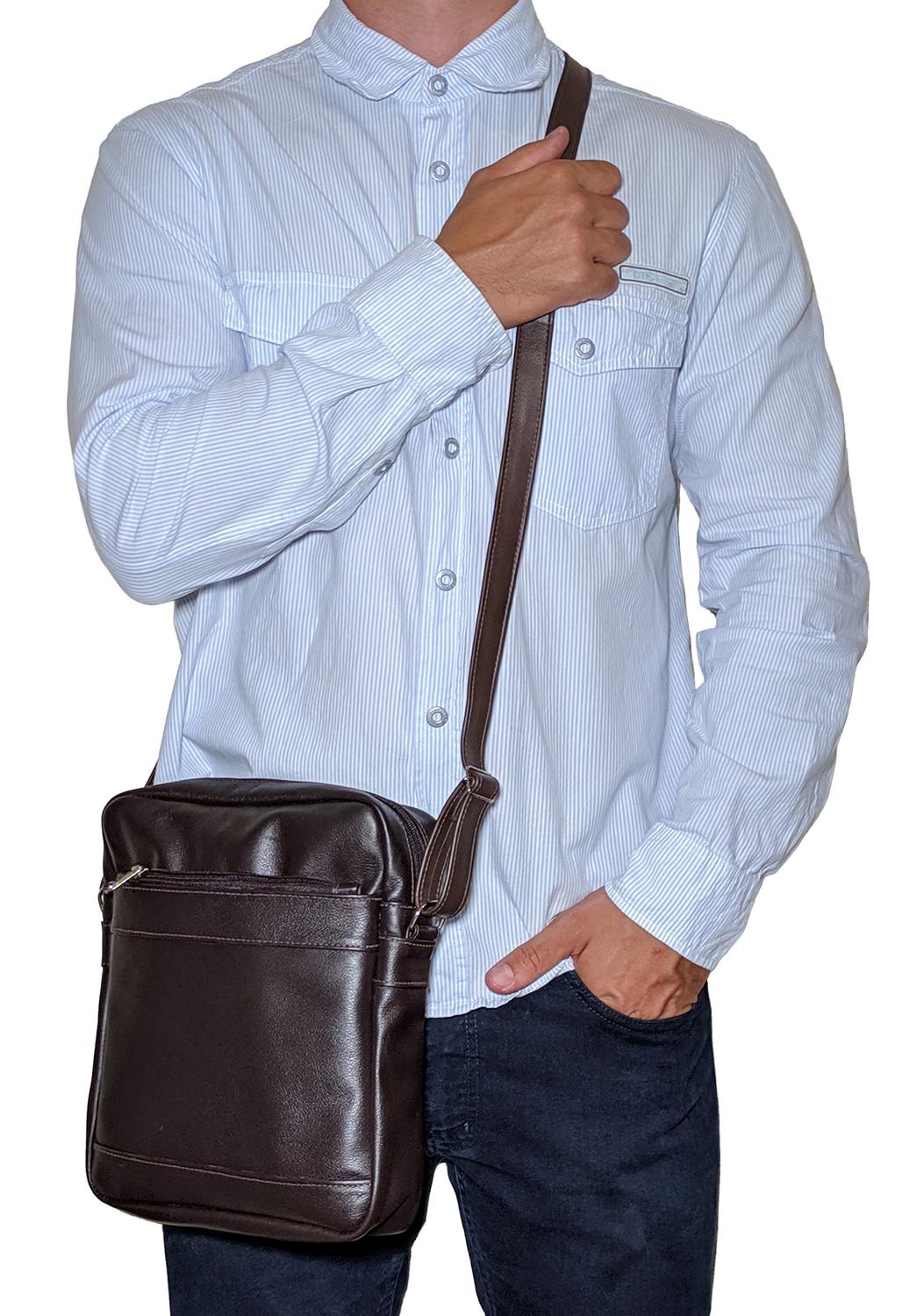 shoulder bolsa couro masculina