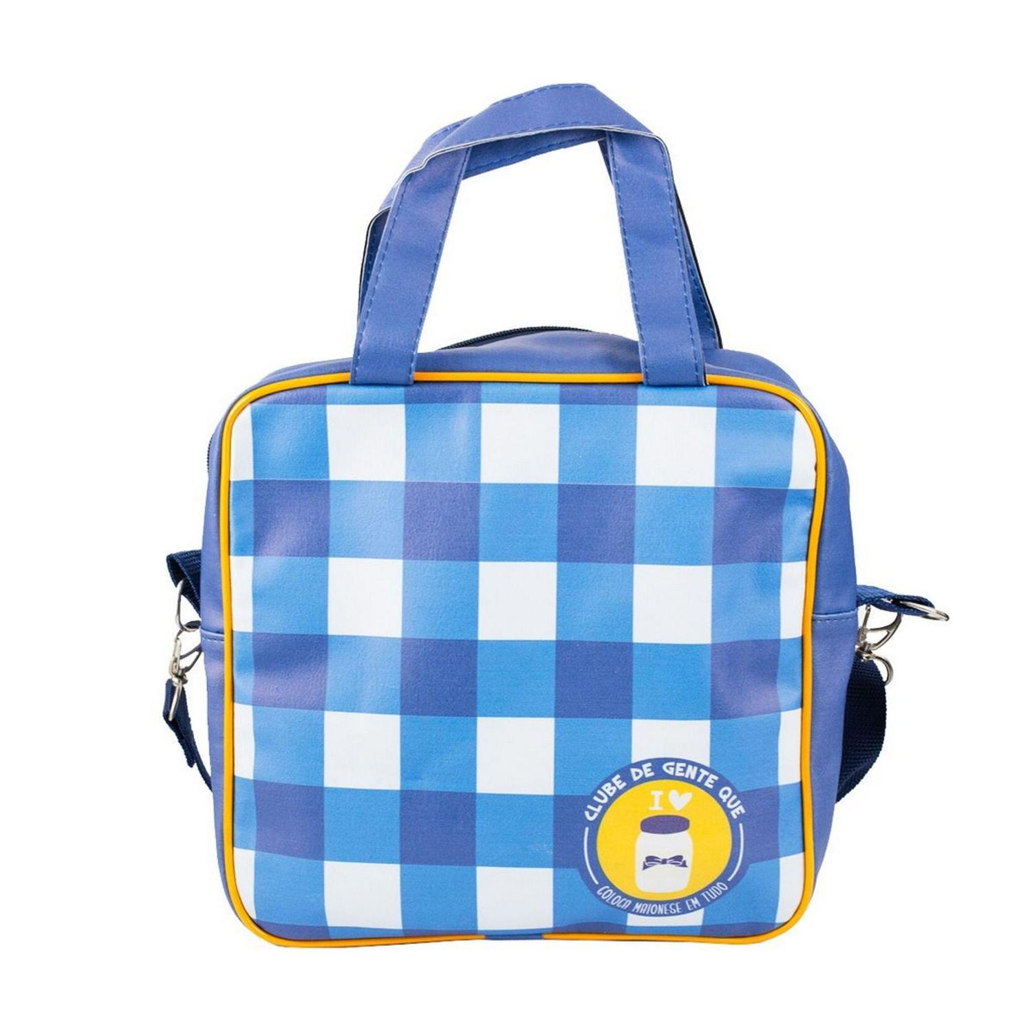 blue gingham bolsa