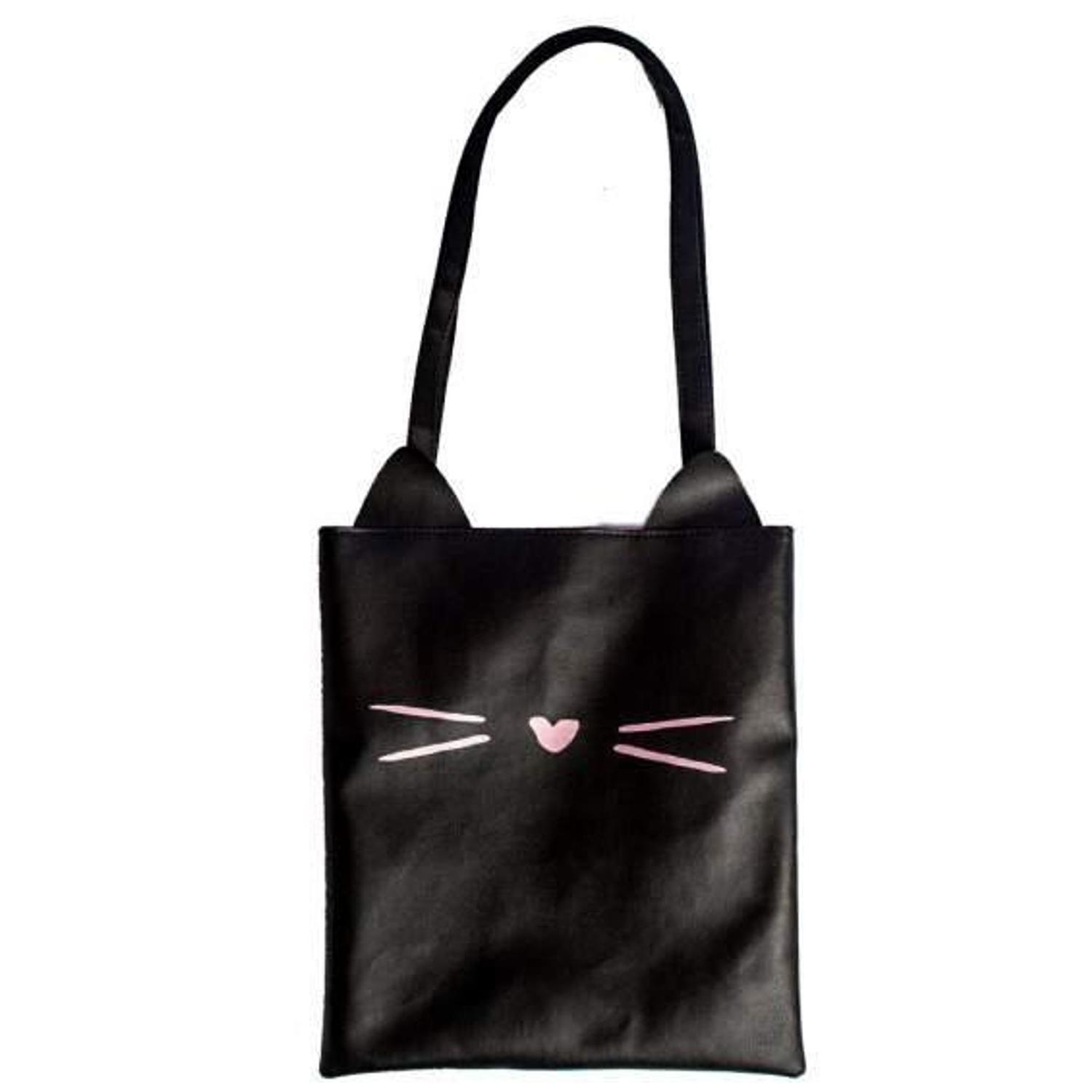 black tote bolsa leather