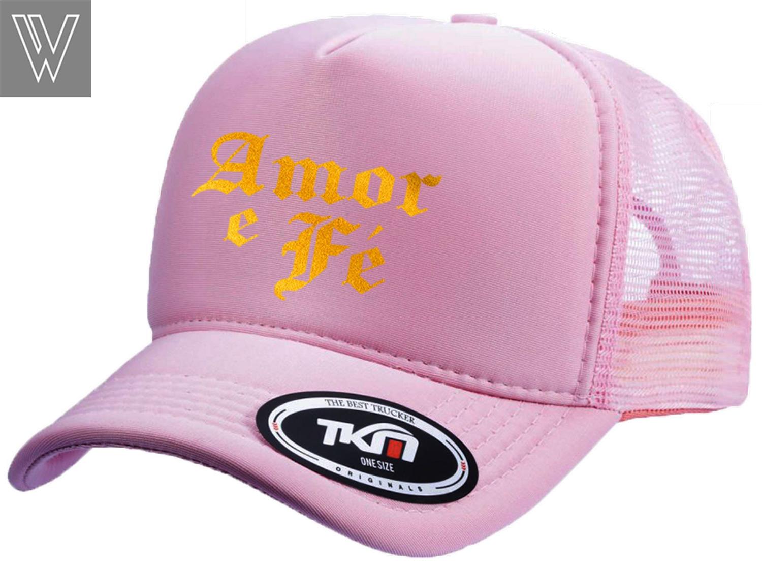 Boné Rosa Amor e Fé Telinha Atrás - Methodic - Boné - Magazine Luiza