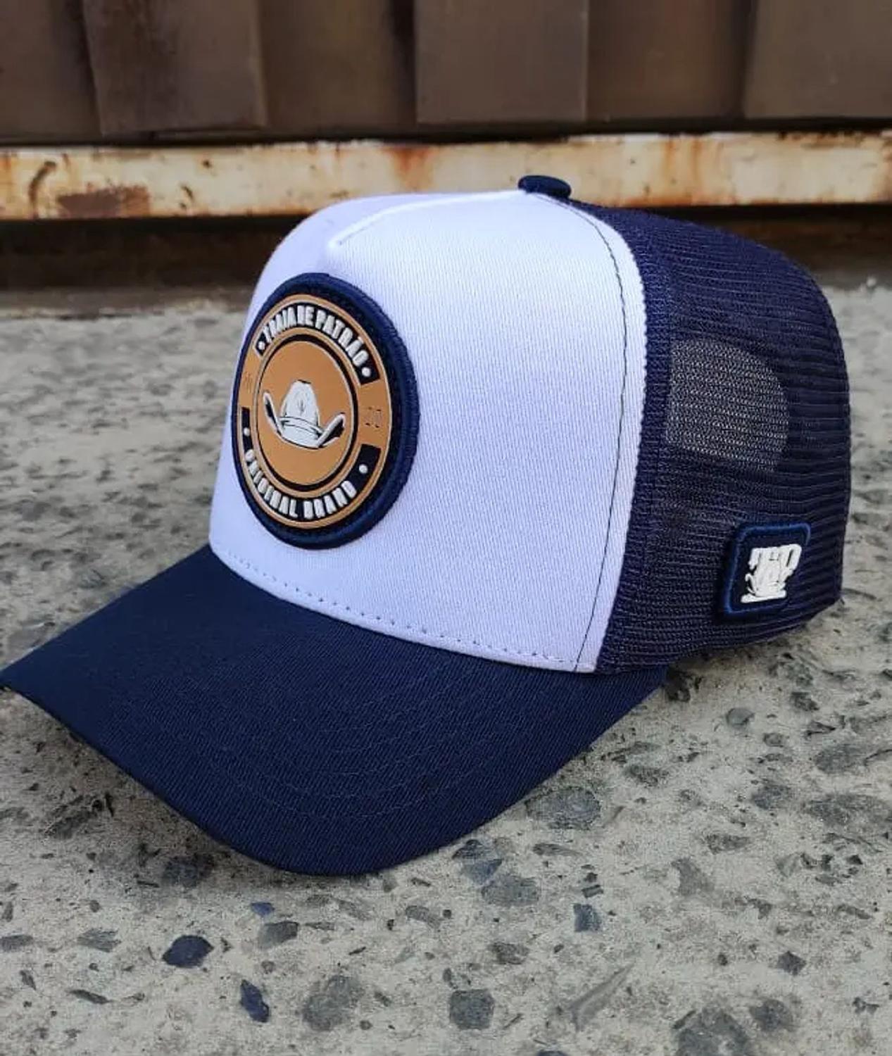Boné Trucker branco com azul - Traia de Patrão - Boné - Magazine Luiza
