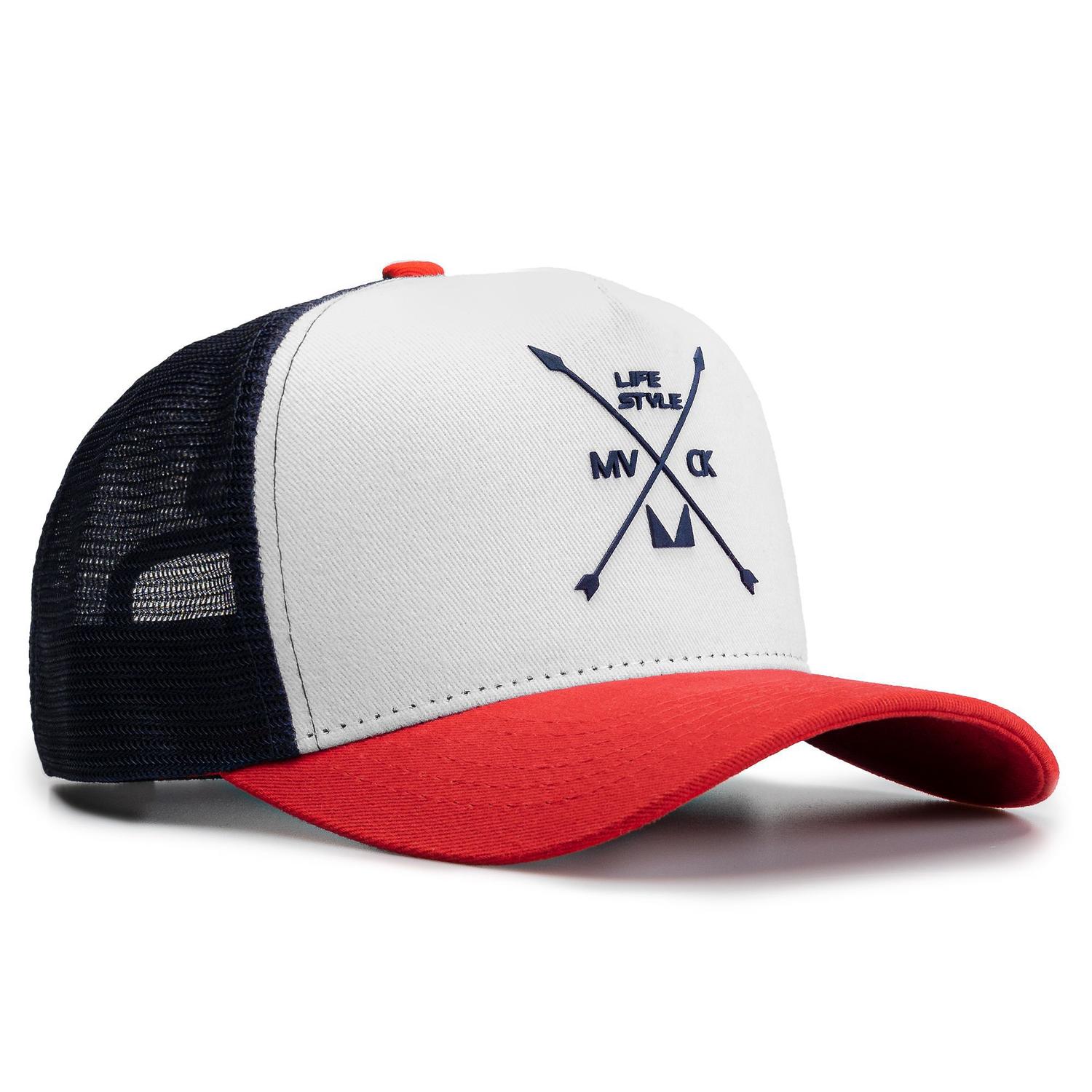 Boné Trucker Texas Branco, Vermelho e Azul MVCK - Boné - Magazine Luiza