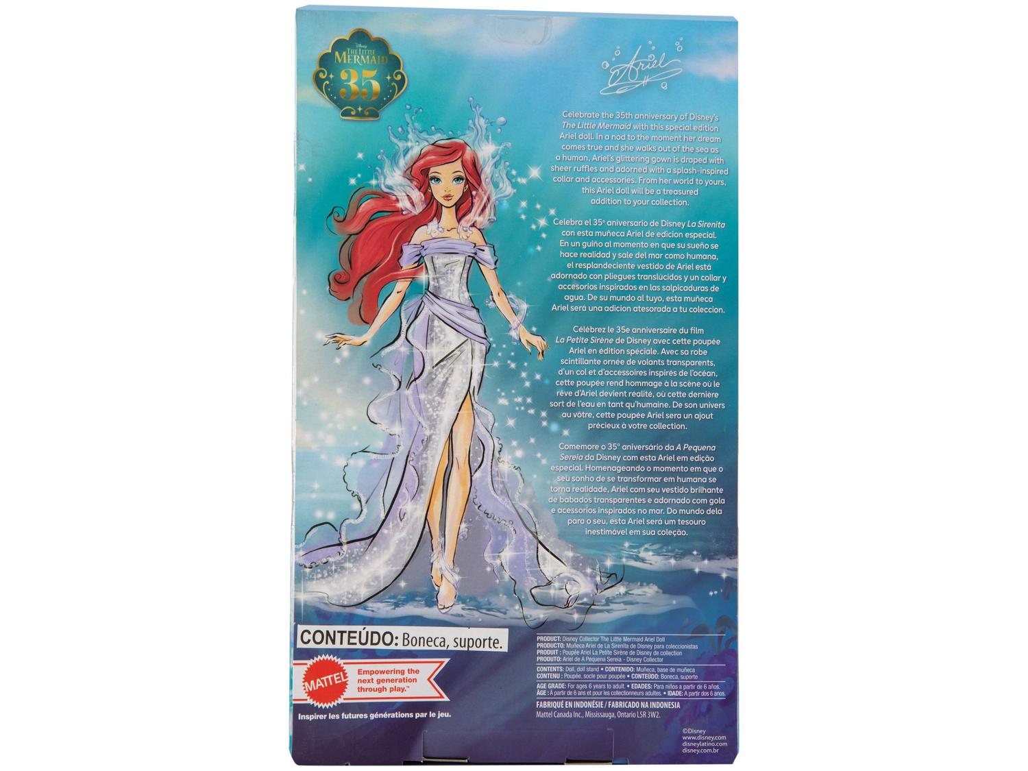 Boneca Ariel Disney Collector com Acessórios