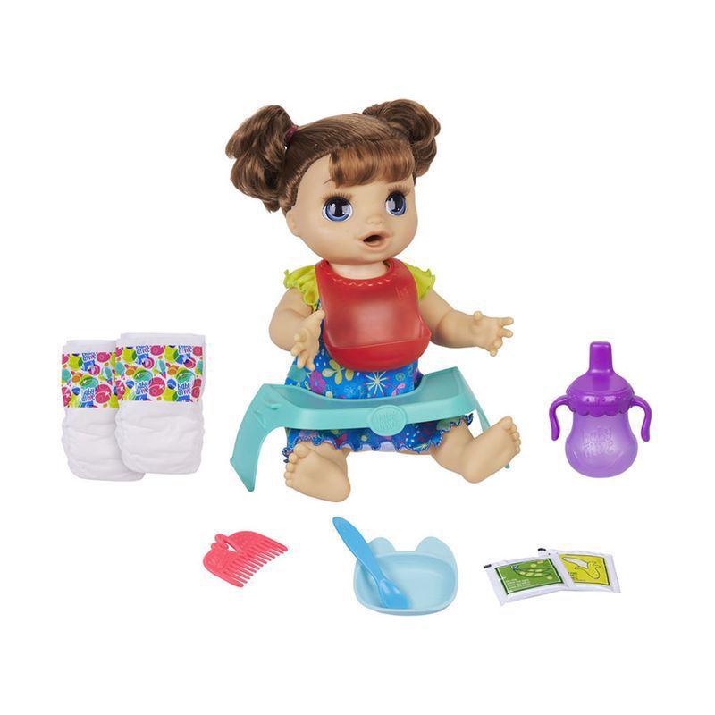 Boneca Baby Alive Bebe Faminta Morena Comilona Comidinha Feliz E45 Hasbro Boneca Baby Alive Magazine Luiza