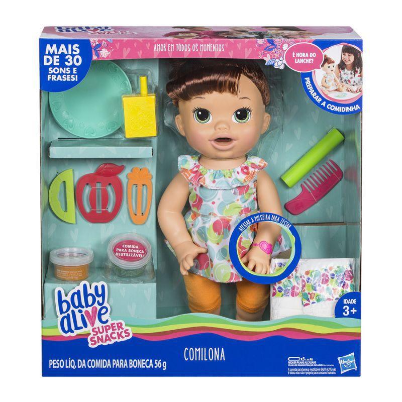 Boneca Baby Alive Comilona Morena Hasbro Boneca Baby Alive Magazine Luiza