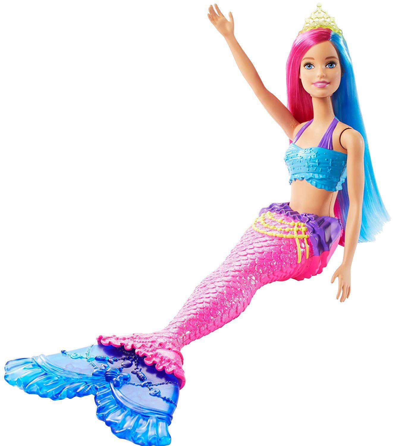 Boneca Barbie - Fantasia Sereia cabelo Azul e Rosa Original Mattel ...