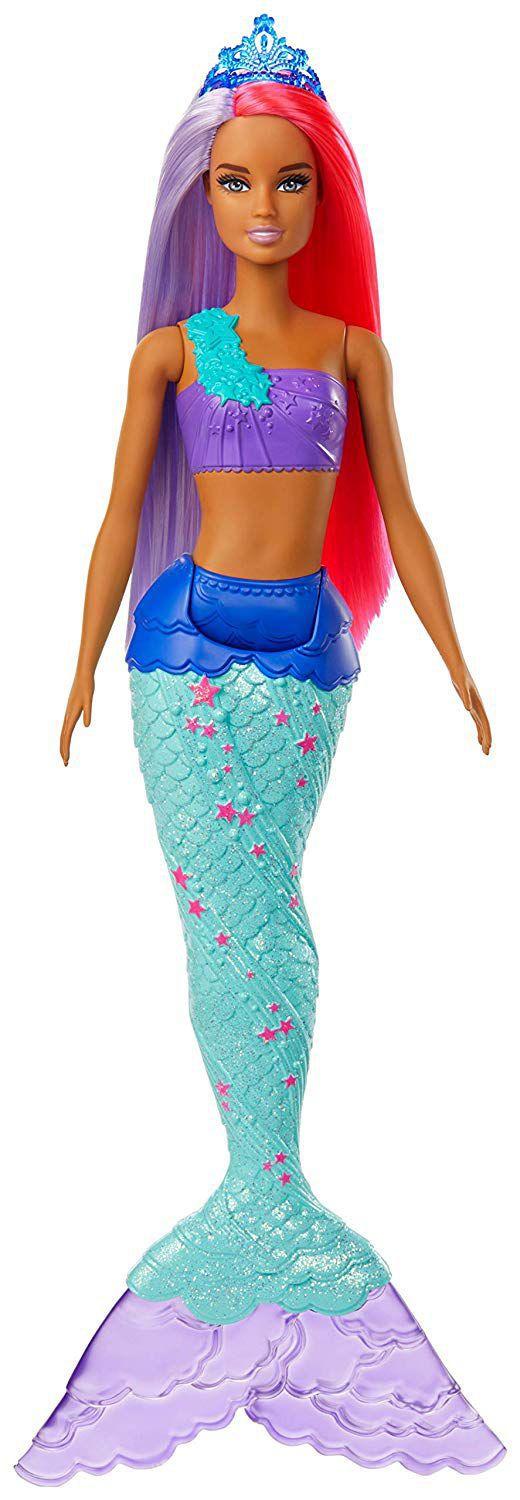 Boneca Barbie - Fantasia Sereia Morena cabelo Roxo e Rosa Original ...