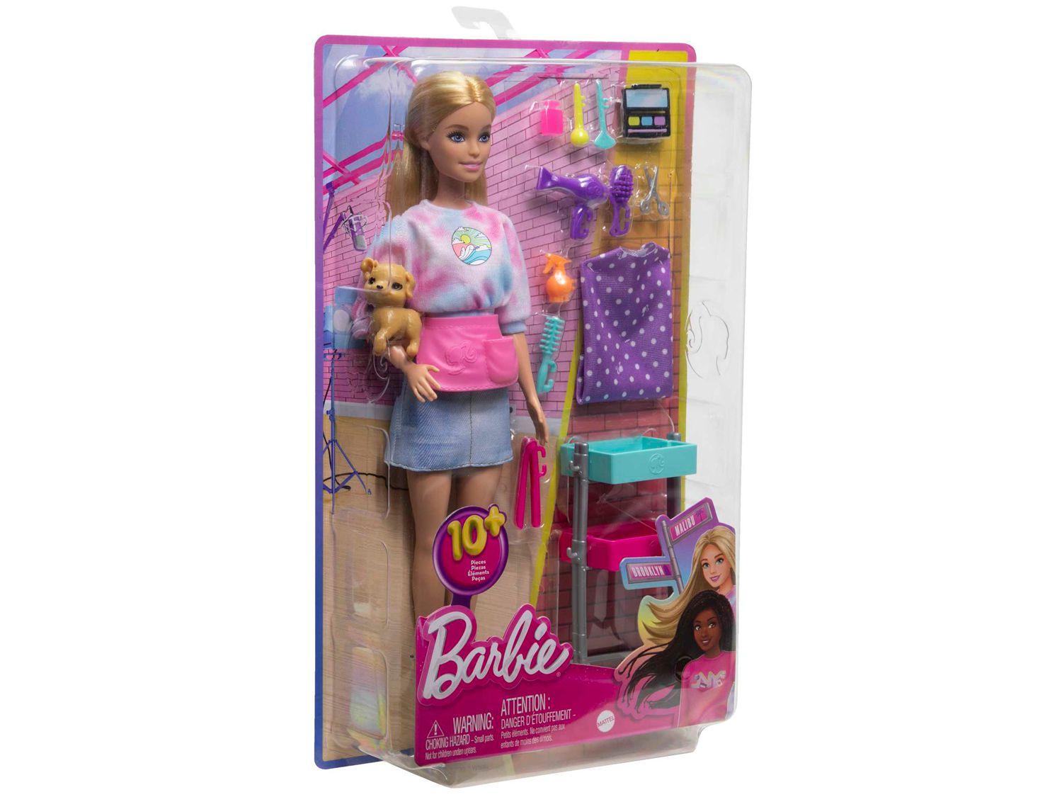 Boneca Barbie com Acessórios - Cabelo e Maquiagem - Malibu