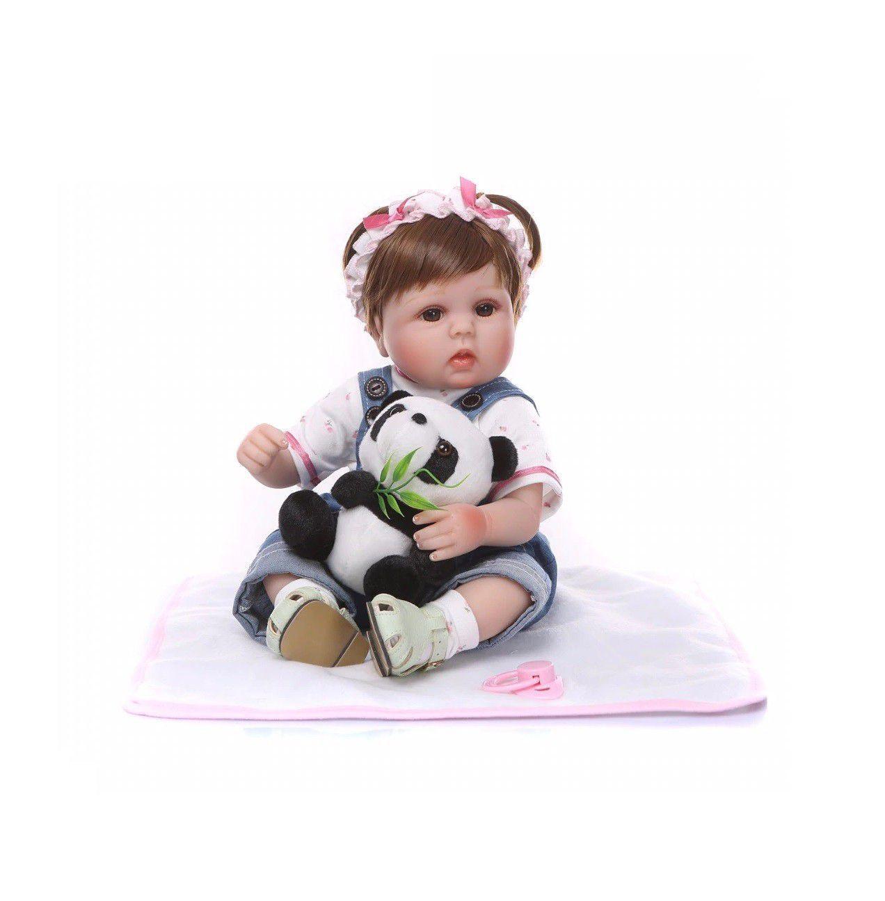 Boneca Bebe Reborn Alice 40 Cm Com Enxoval Ursinho Npk Bonecas Magazine Luiza
