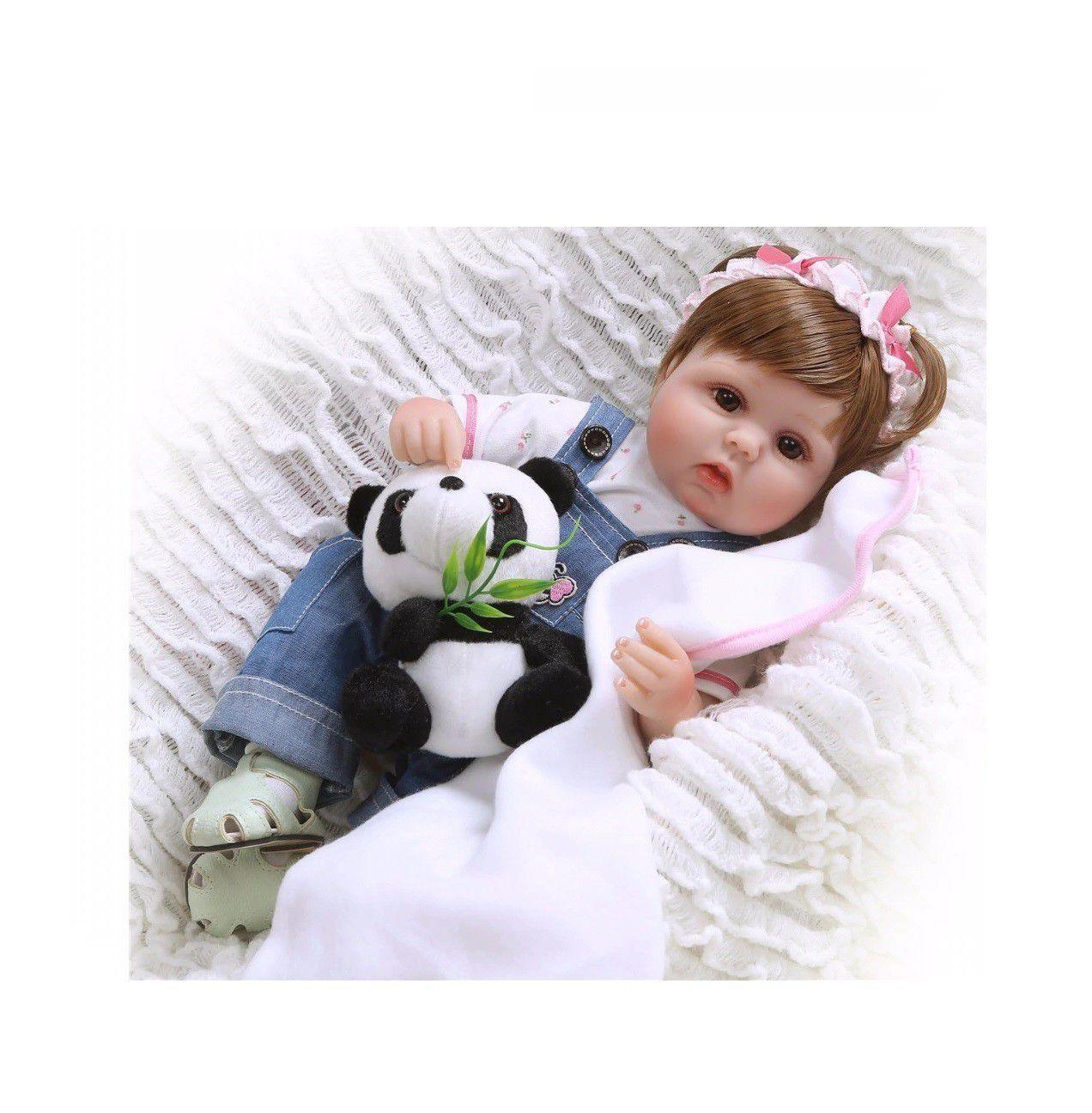 Boneca Bebe Reborn Alice 40 Cm Com Enxoval Ursinho Npk Bonecas Magazine Luiza