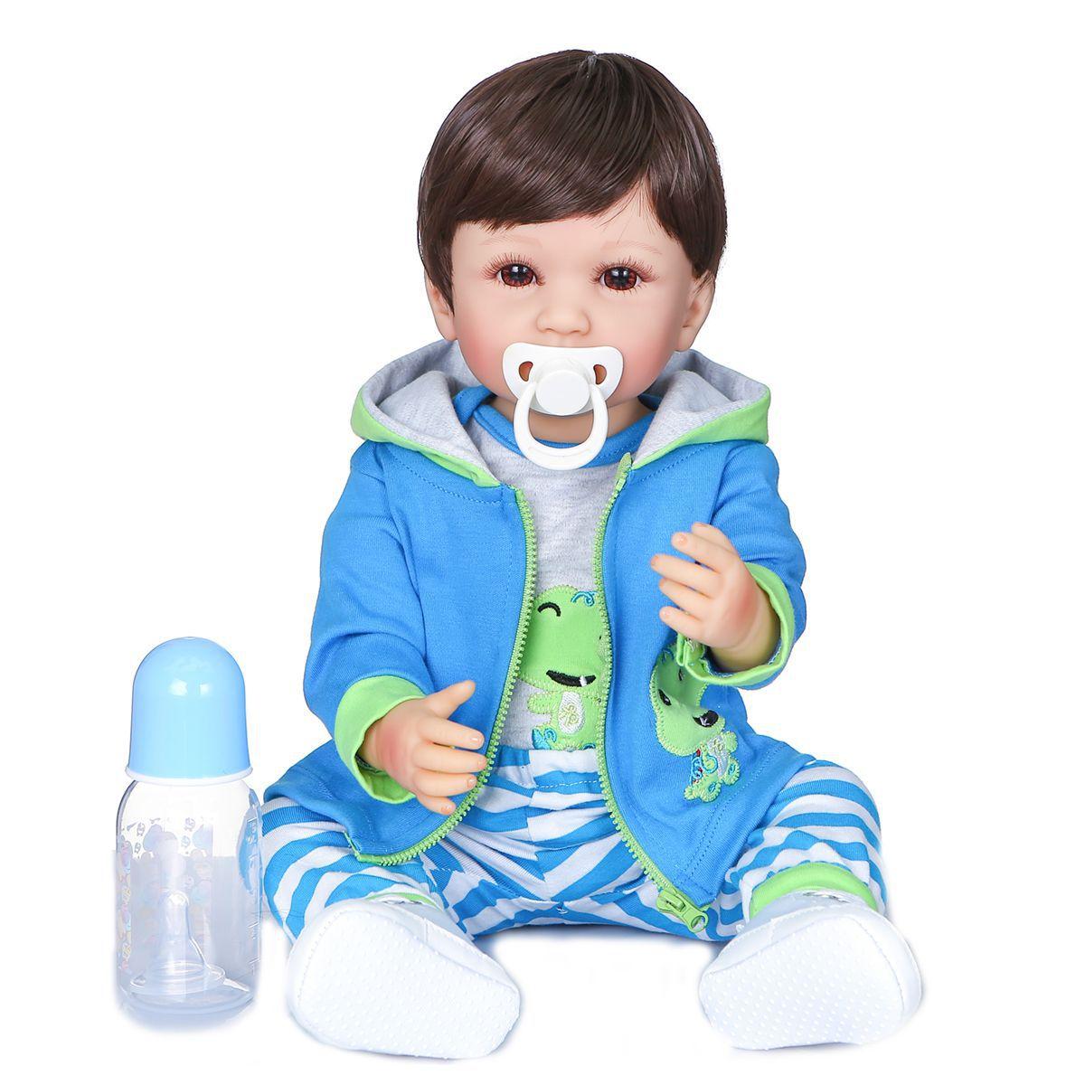 Bebê Reborn menino corpo inteiro em silicone 55cm