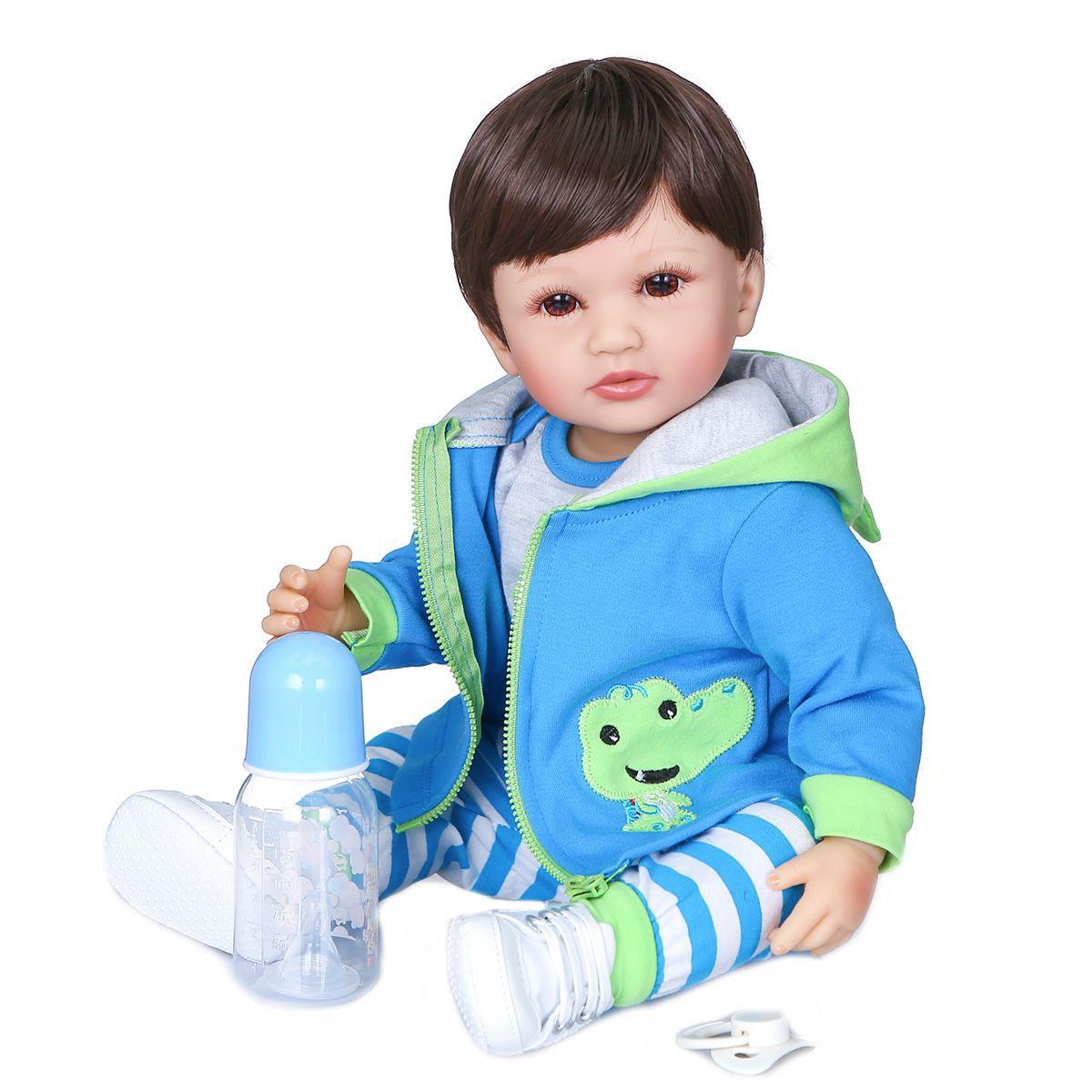 Bebê Reborn menino corpo inteiro em silicone 55cm