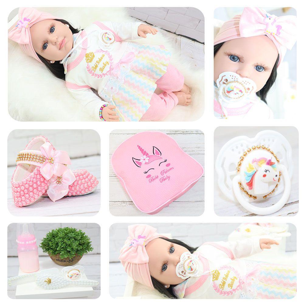 Boneca bebê reborn morena com cílios e sapatinhos Clearance