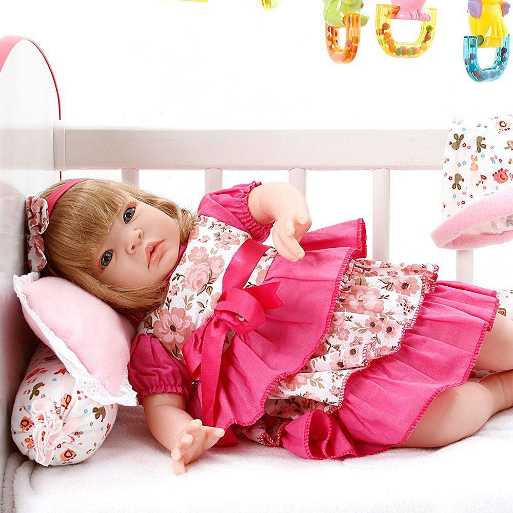 Boneca Bebe Reborn Princesa Rosa Poa Cegonha Reborn Dolls Mais 22 ...