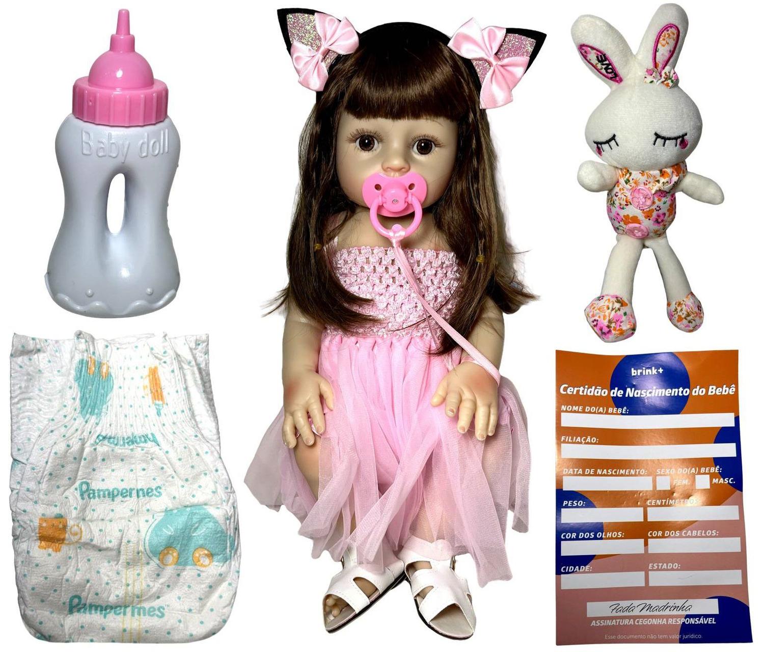 Boneca Bebê Reborn Menina Negra Realista Com Acessórios - ShopJJ -  Brinquedos, Bebe Reborn e Utilidades