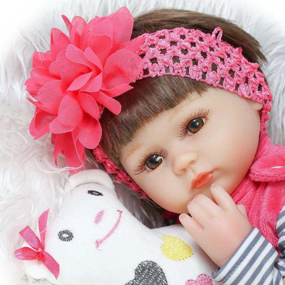 Boneca Bebê Reborn Silicone Nicole 40cm Store Doll Bonecas