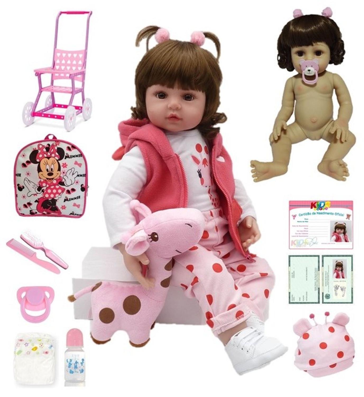 Boneca Bebe Reborn Silicone Realista Girafinha Com Carrinho Npk Dolls Bonecas Magazine Luiza