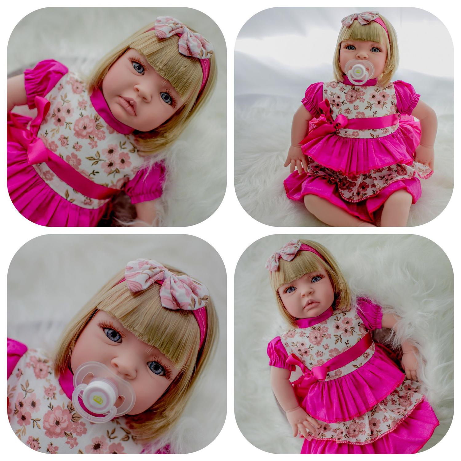 Boneca Bebê Tipo Reborn Realista Loira - Kit Acessórios - Sonho De Amor -  Bonecas - Magazine Luiza
