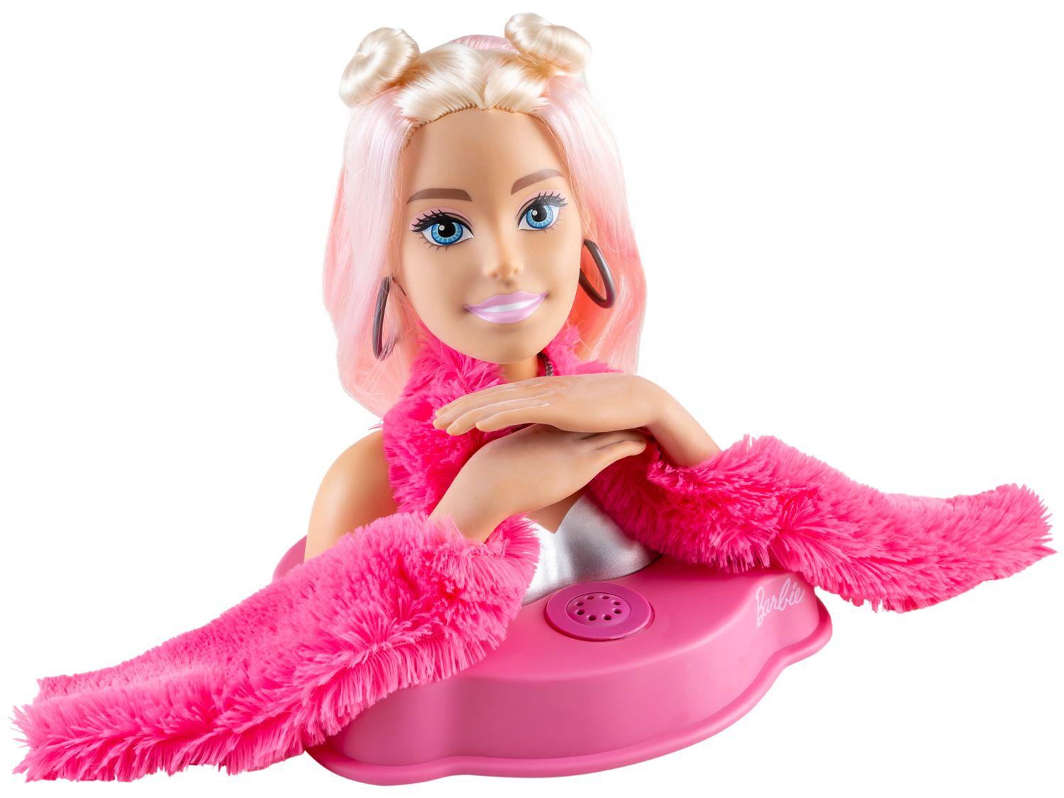 Boneca Busto da Barbie Styling Head Extra que Fala