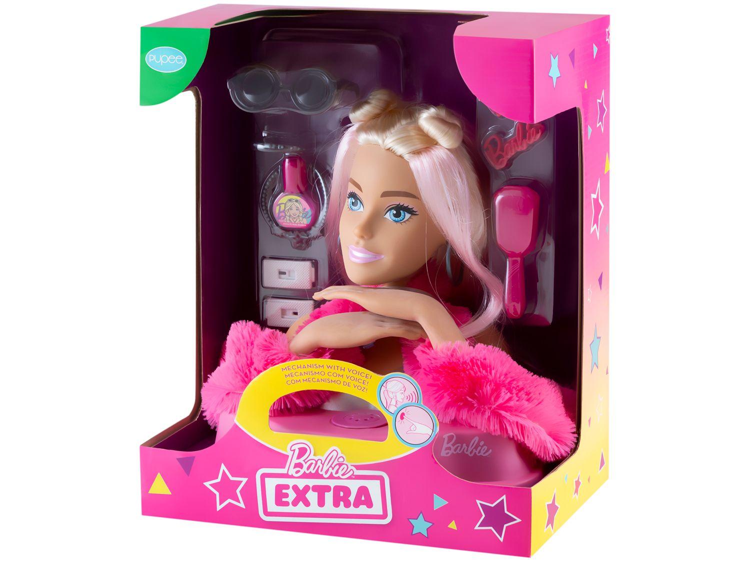Boneca Busto da Barbie Styling Head Extra que Fala