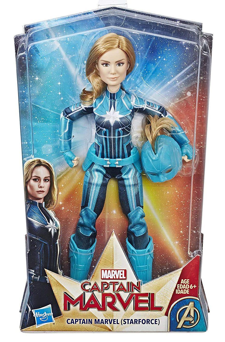 Boneca Colecionável Articulada Menina Capitã Marvel Starforce ...