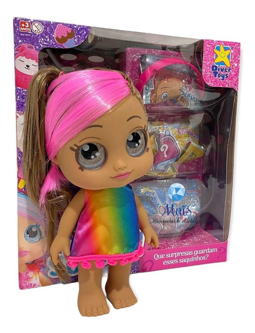 Boneca Diver Surprise Com 3 Acessórios Surpresa Cabelo Longo Diver
