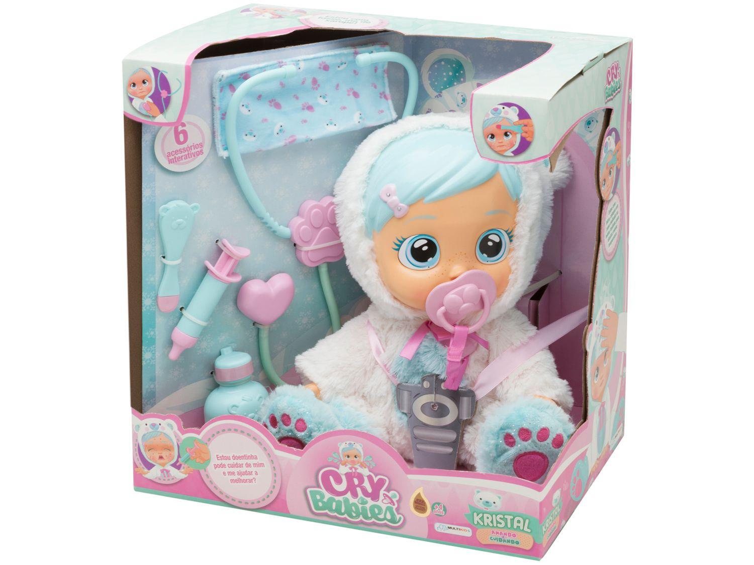 Boneca Kristal Cry Babies que Chora com Acessórios